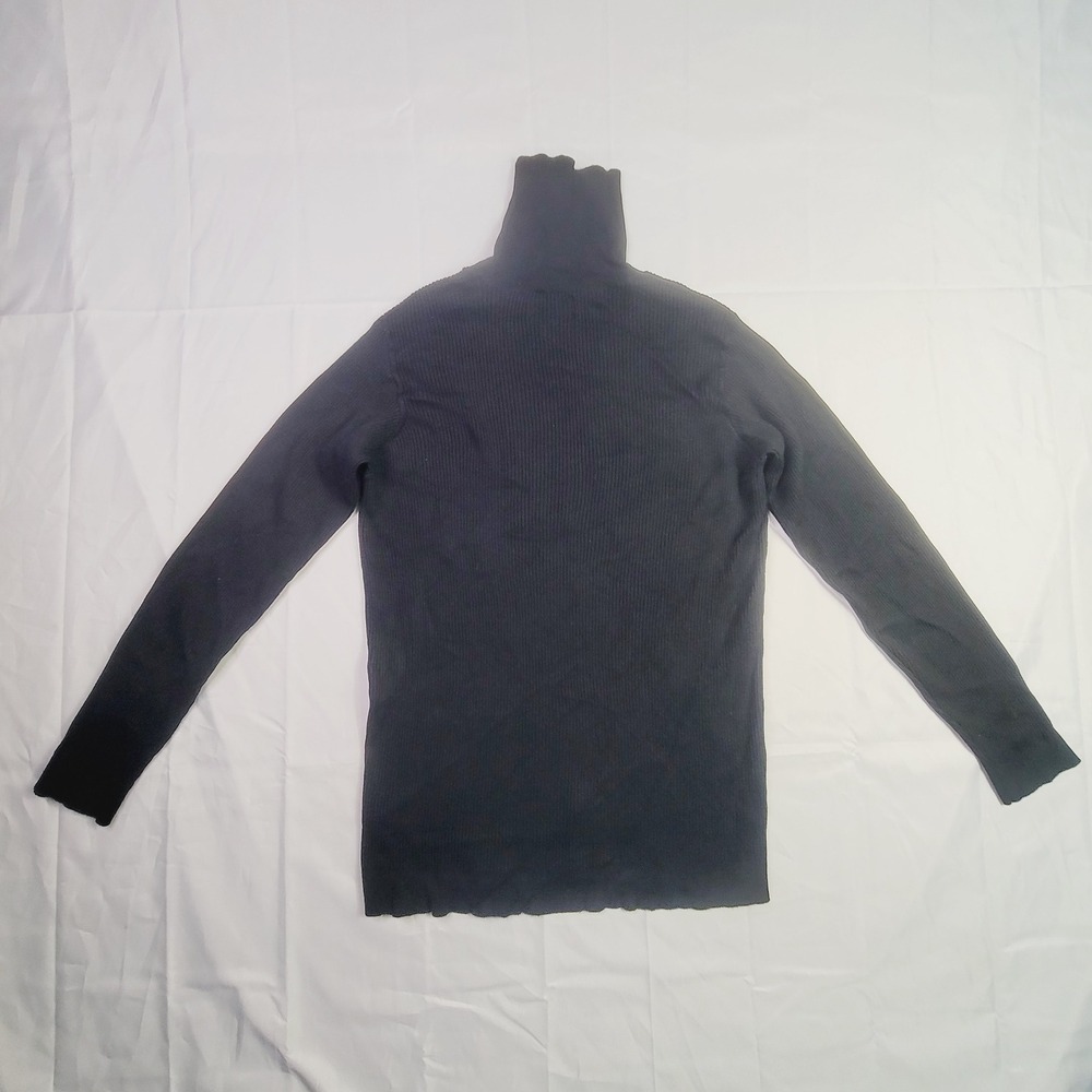 Pull & Bear Men's Turtleneck Sweater M Black Ribbed Knit Long Sleeve N17
